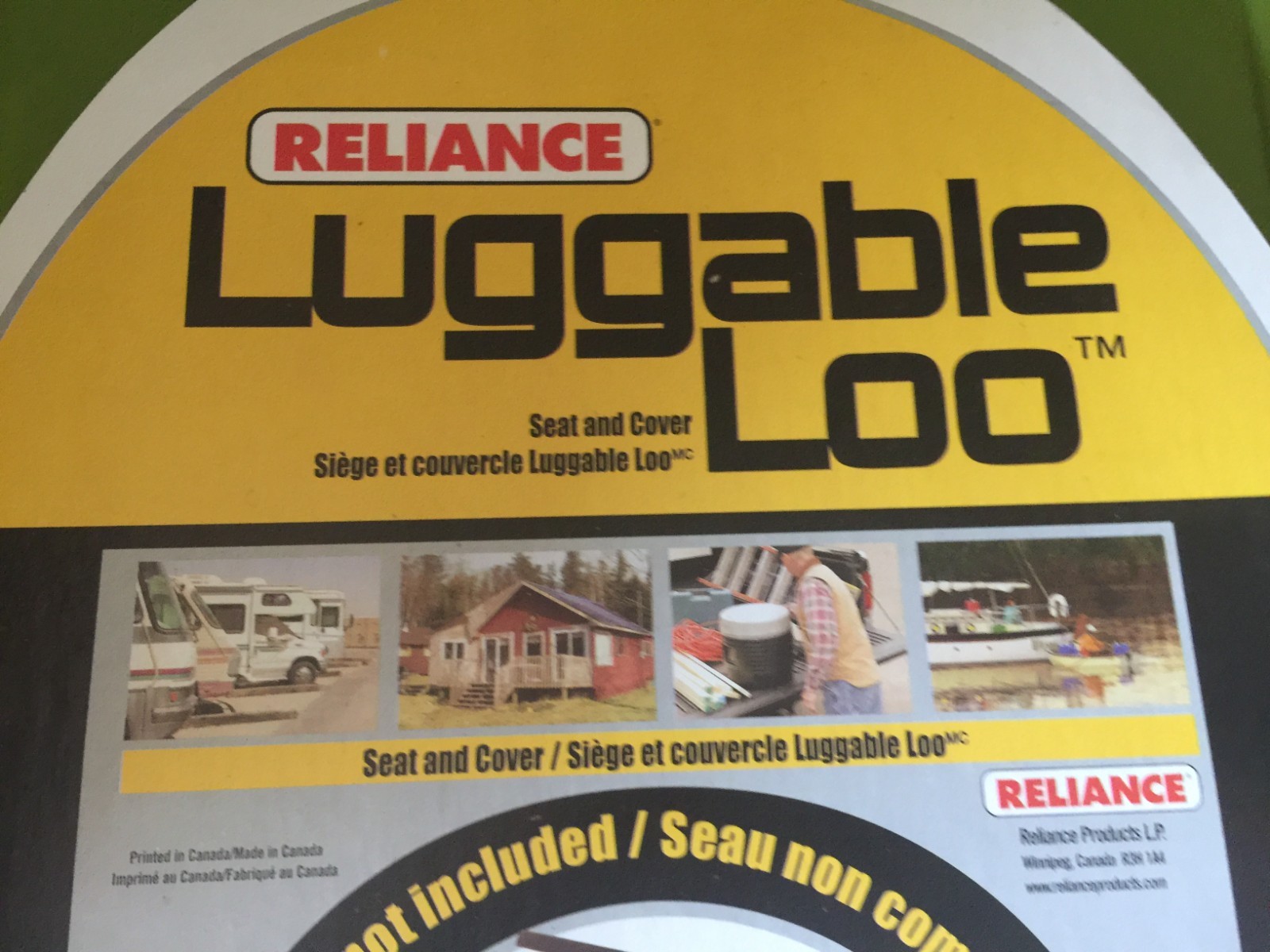 NEW Reliance Luggable Loo Potty Lid Seat Cover Portable Toilet Outdoors Camping