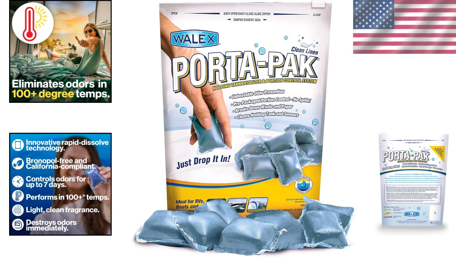 Upgrade Your RV with Porta-Pak 10-Pack Black Tank Deodorizer – Clean Linen Scent