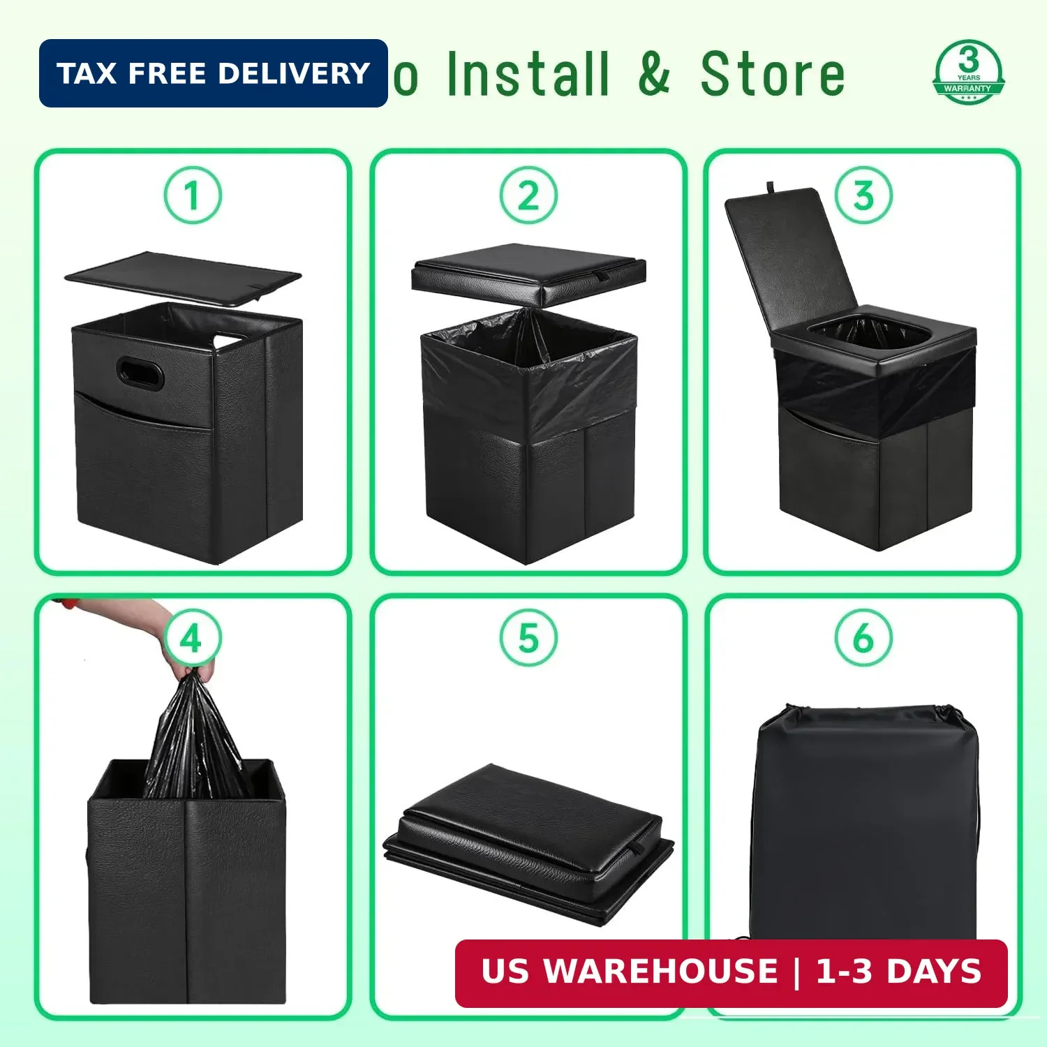 Panmout 16.5″ XL Portable Toilet for Camping, Foldable Travel Toilet for Adults