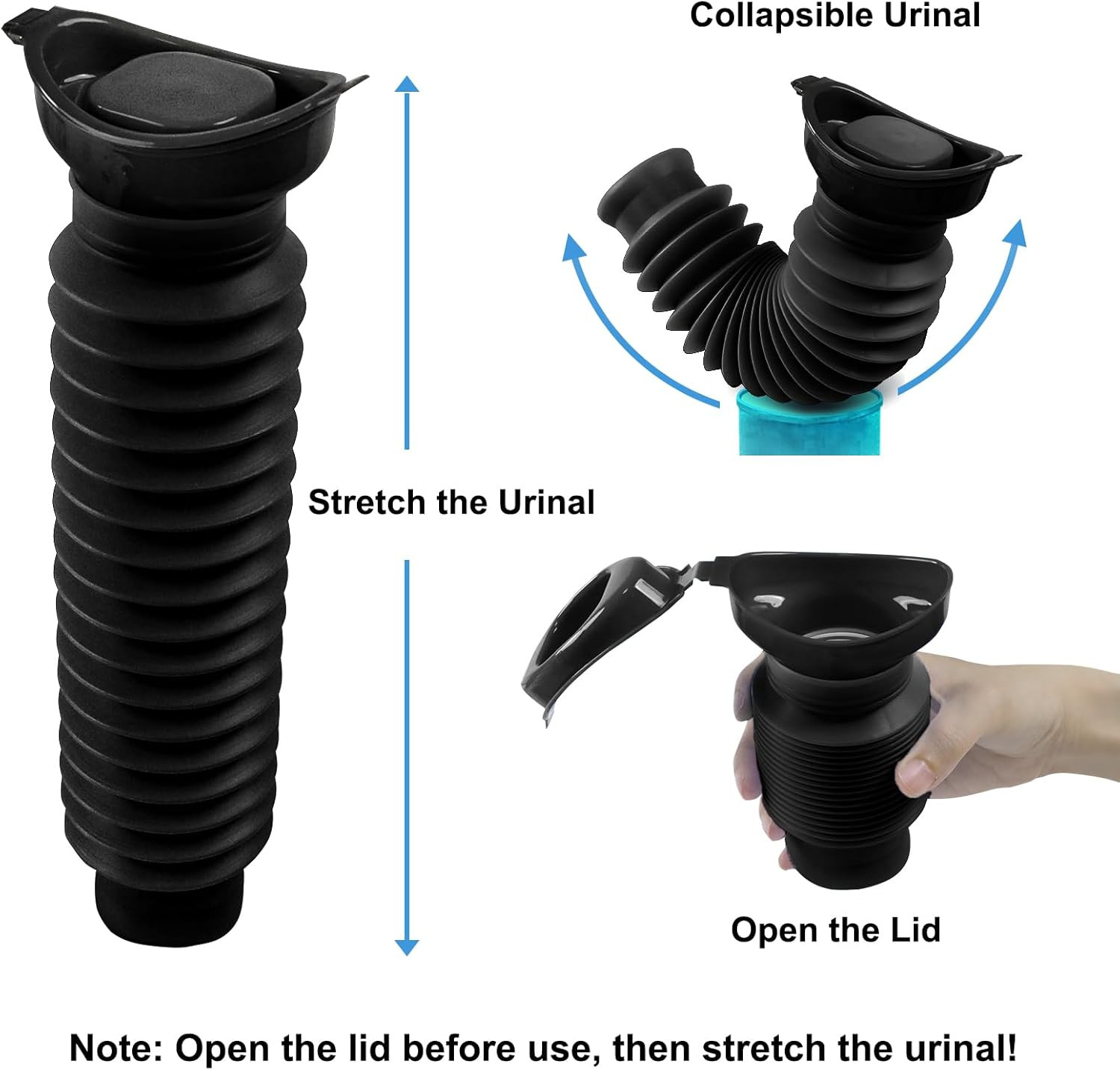 Pee Bottles for Men, Collapsible Urine Bottle 750ML, Portable Urinal for Women,
