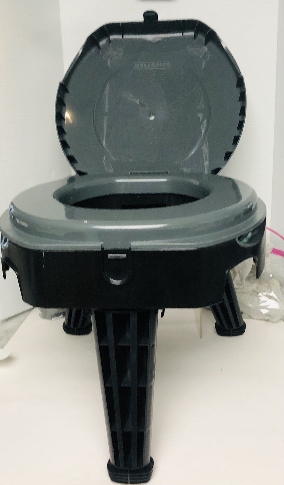 Reliance FOLD-to-GO Folding Portable Camping, RV Toilet With One Bag & Gloves