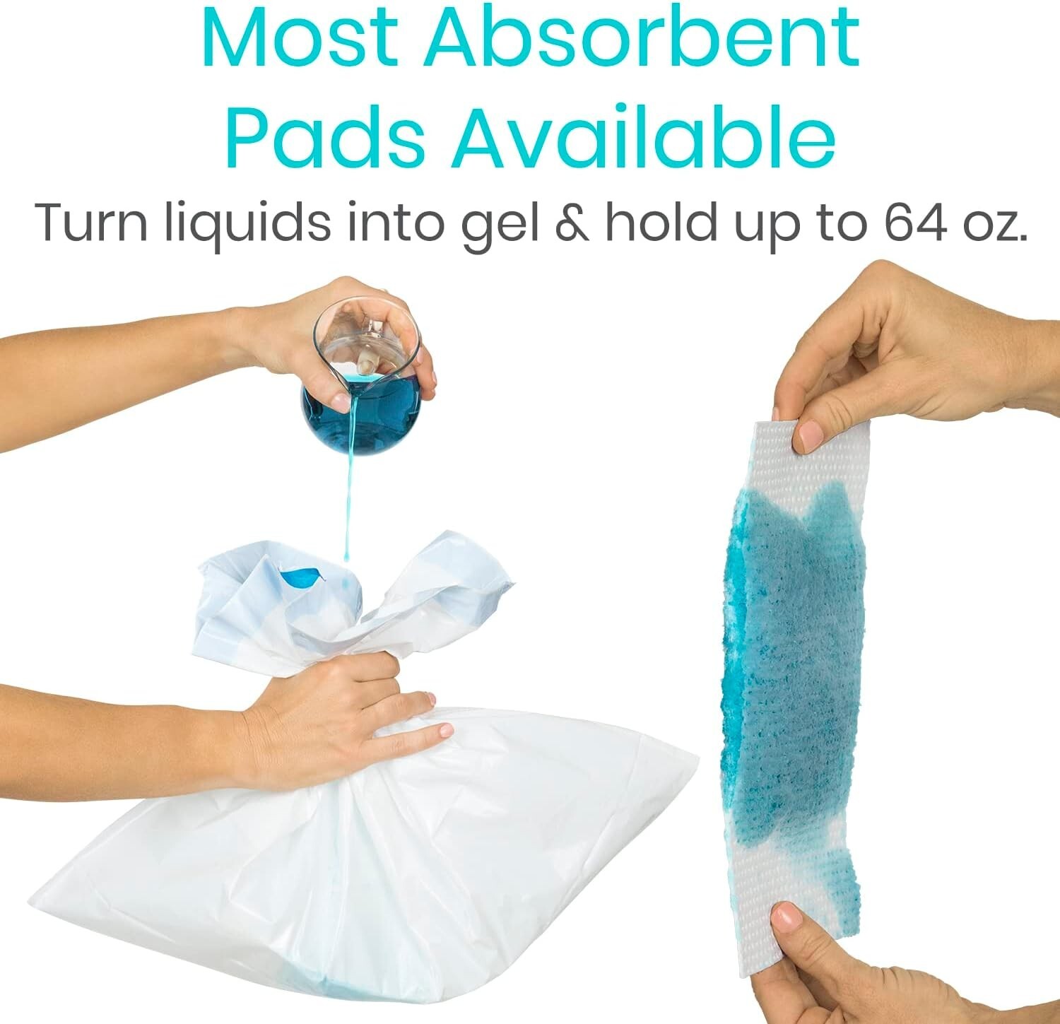 Super Absorbent Portable Toilet Commode Liners – Fits Standard/Bariatric Pails