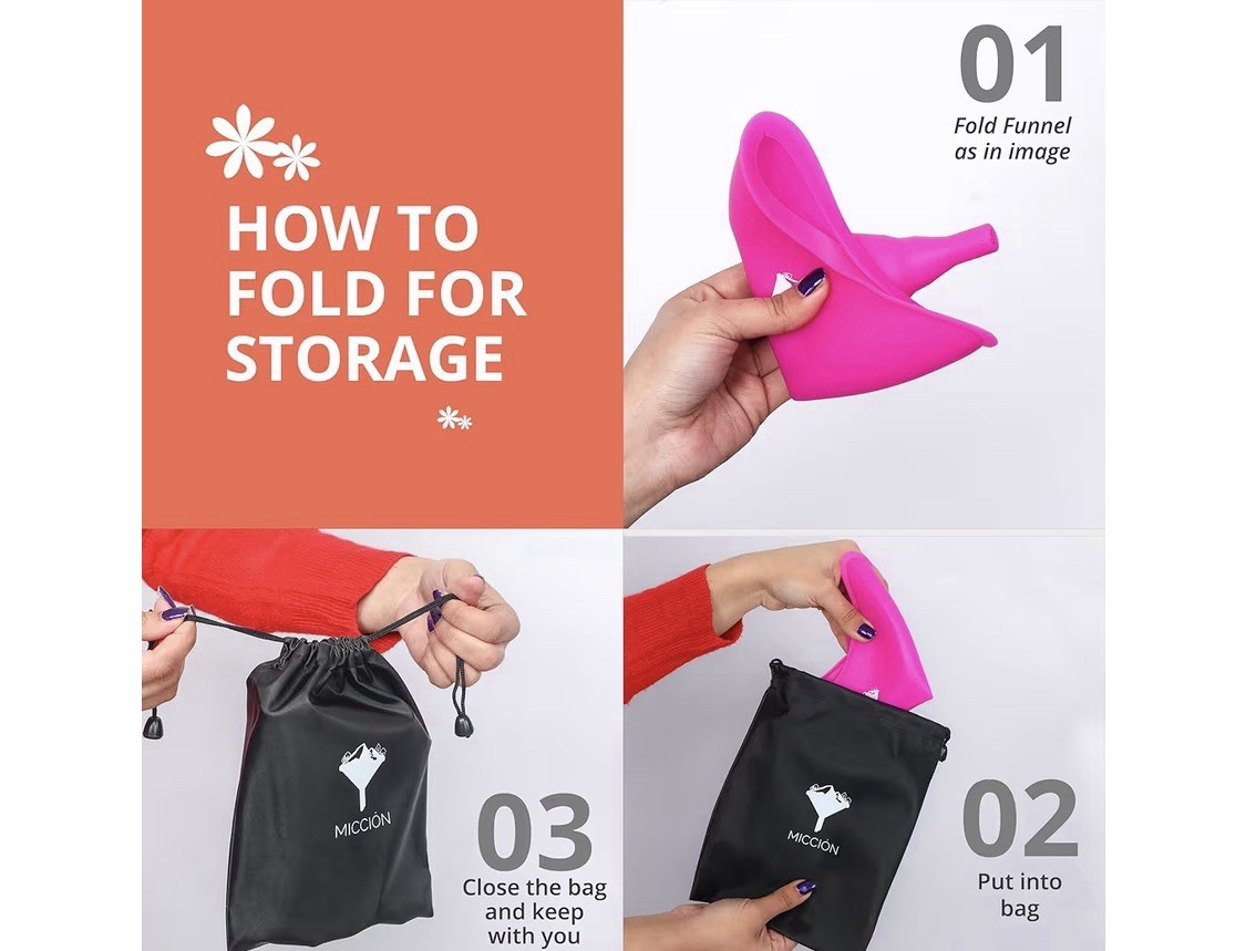 Miccion Portable Female Urination Device Silicone Kit Purple Traveling, Camping