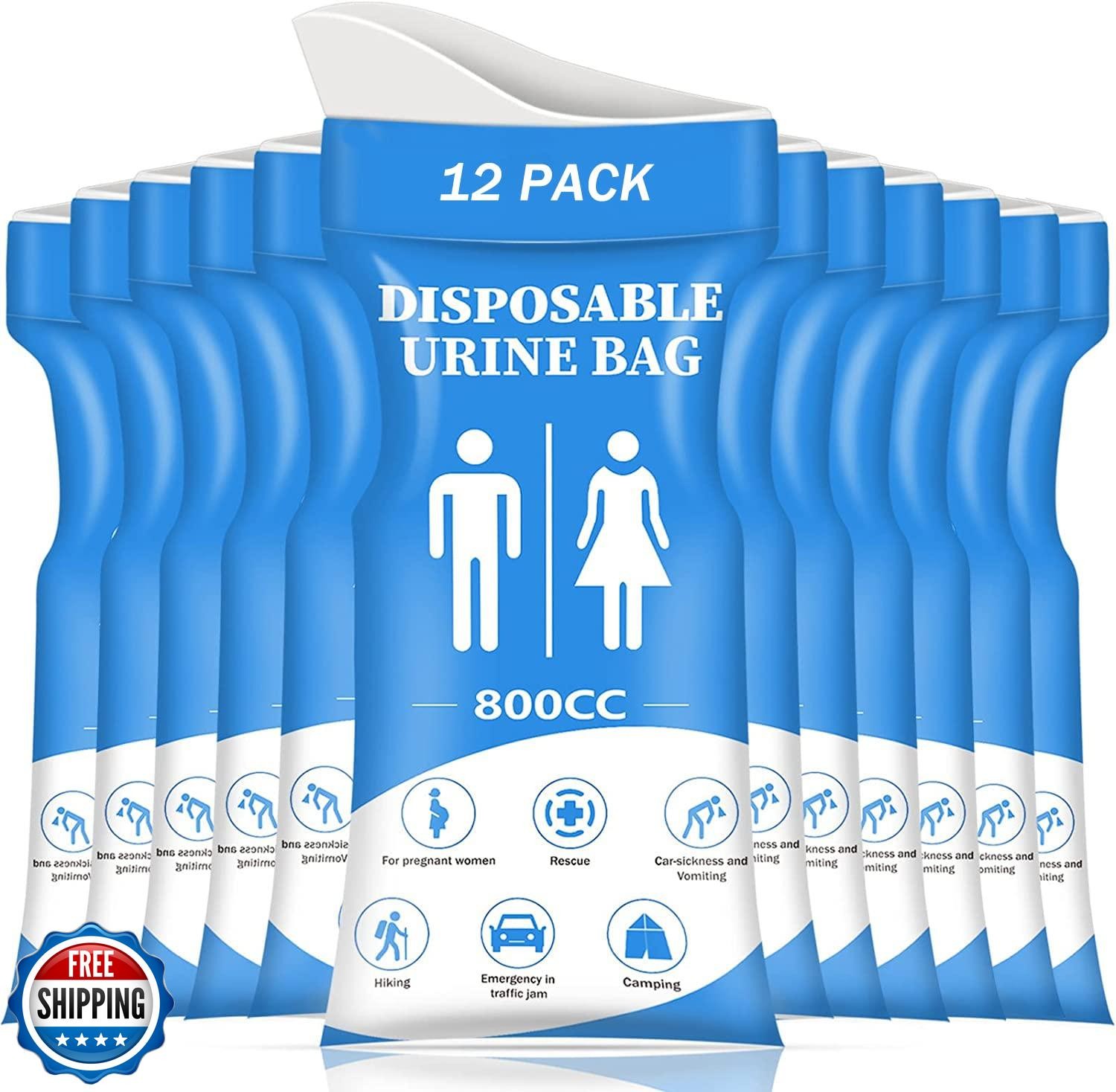 DIBBATU Disposable Urine Bag,12 PCS 800ML for Travel, Emergency Portable Pee