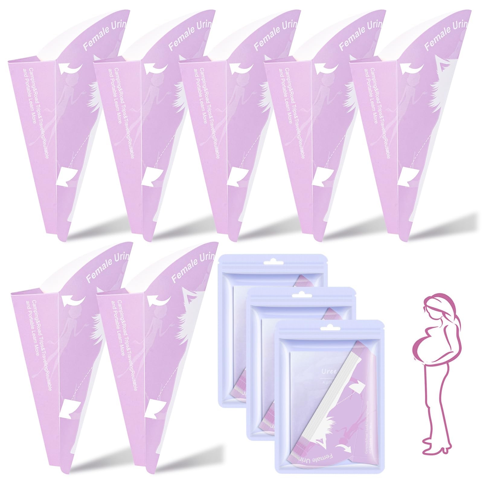 30 Pack Pee Funnels for Women in Pied, Cone for Women USA and Travel, Tr…