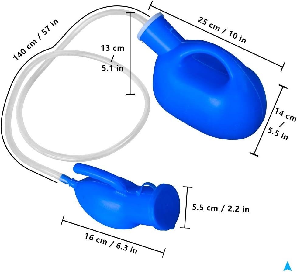 2000ml Portable Urinal for Men Leak Proof Travel Urinal with Tubing Funnel Brush