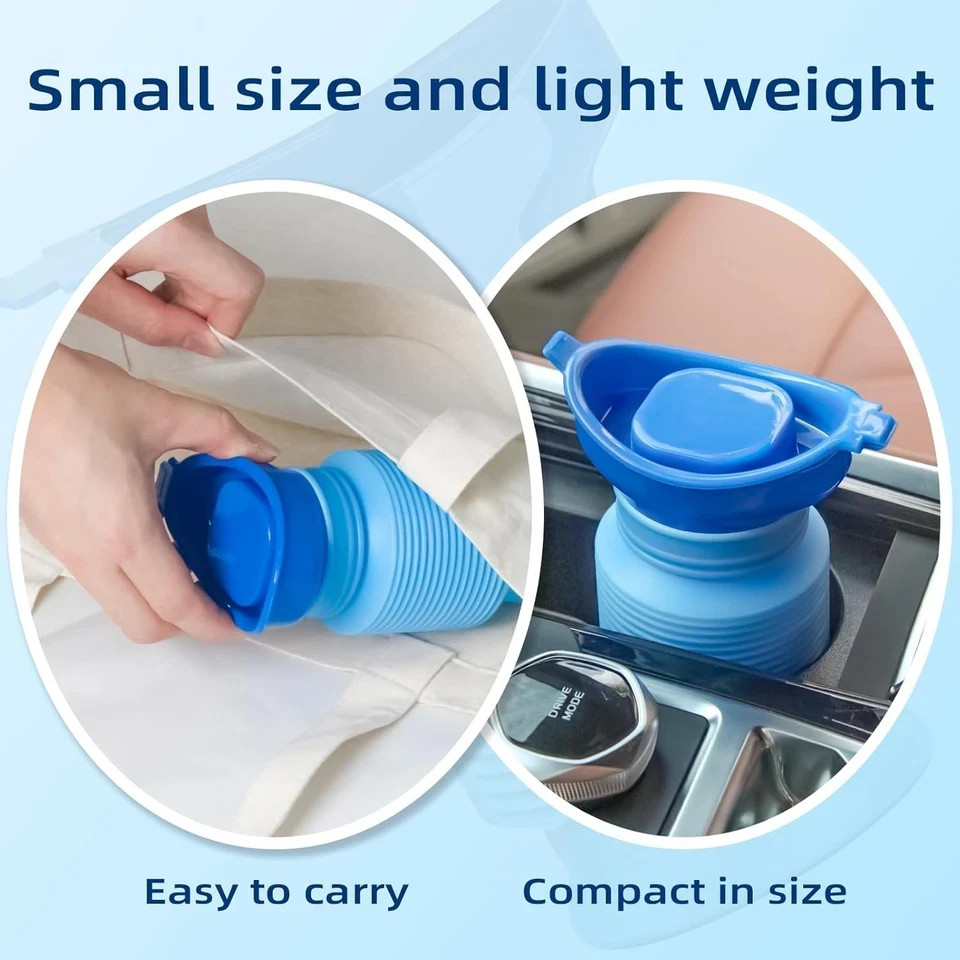 2 Count – Pee Bottles for Men, Collapsible Emergency Urinal with Disposable Repl
