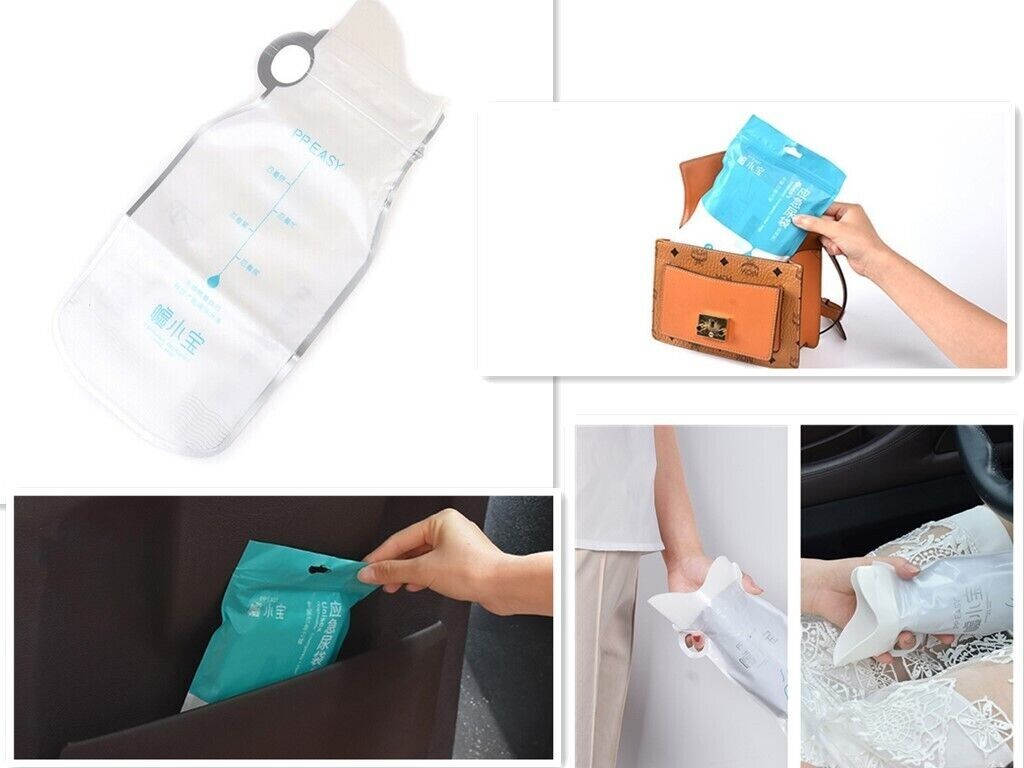 4 pcs 700ml Disposable Emergency Pee Bag Unisex Toilet Car Urine Vomit Bag