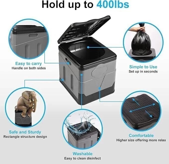 20L Portable Folding Toilet Car Outdoor Travel Potty for Camping Hiking Beach