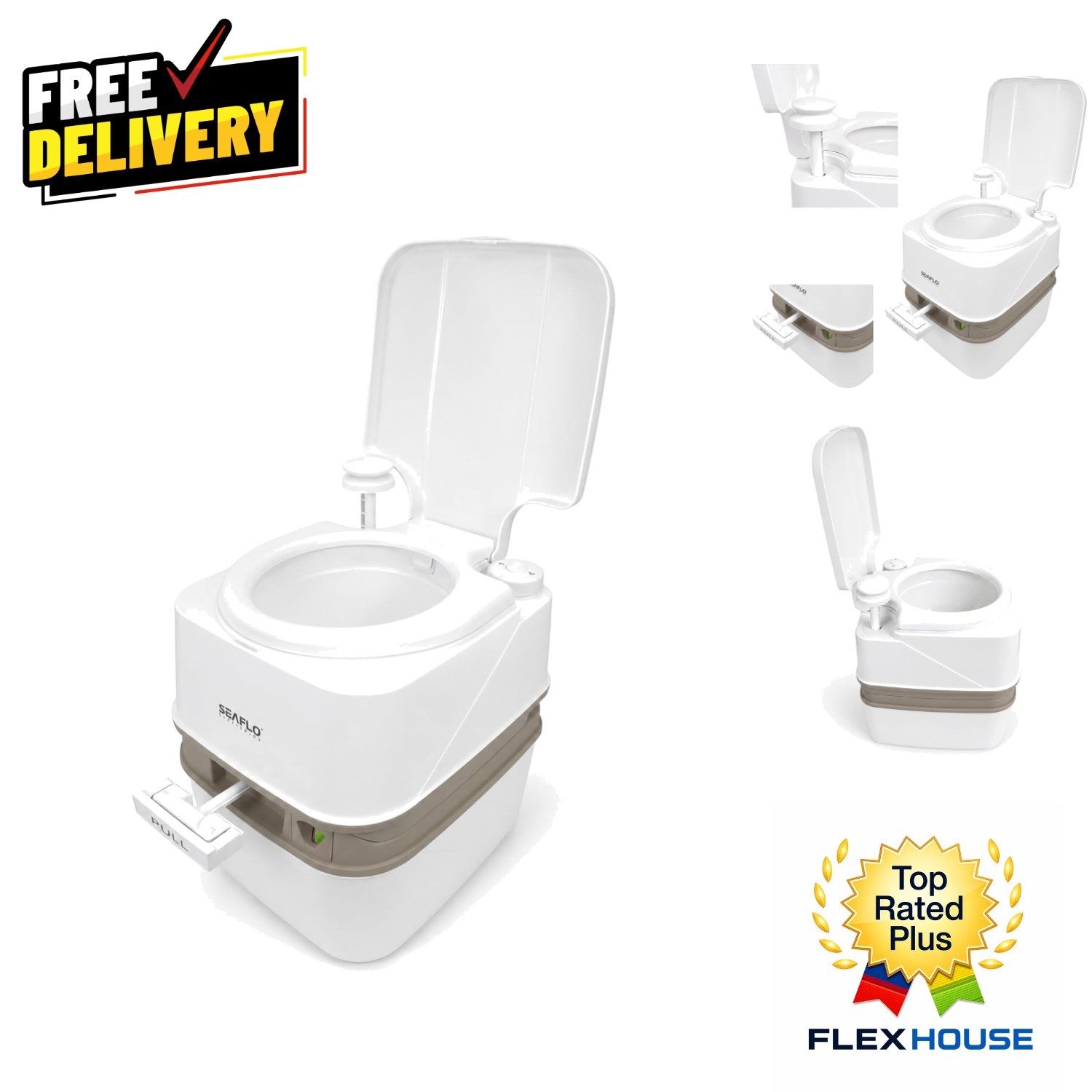 Reliable Portable Toilet for RV & Outdoor – 440 lbs Capacity, Easy Clean Design