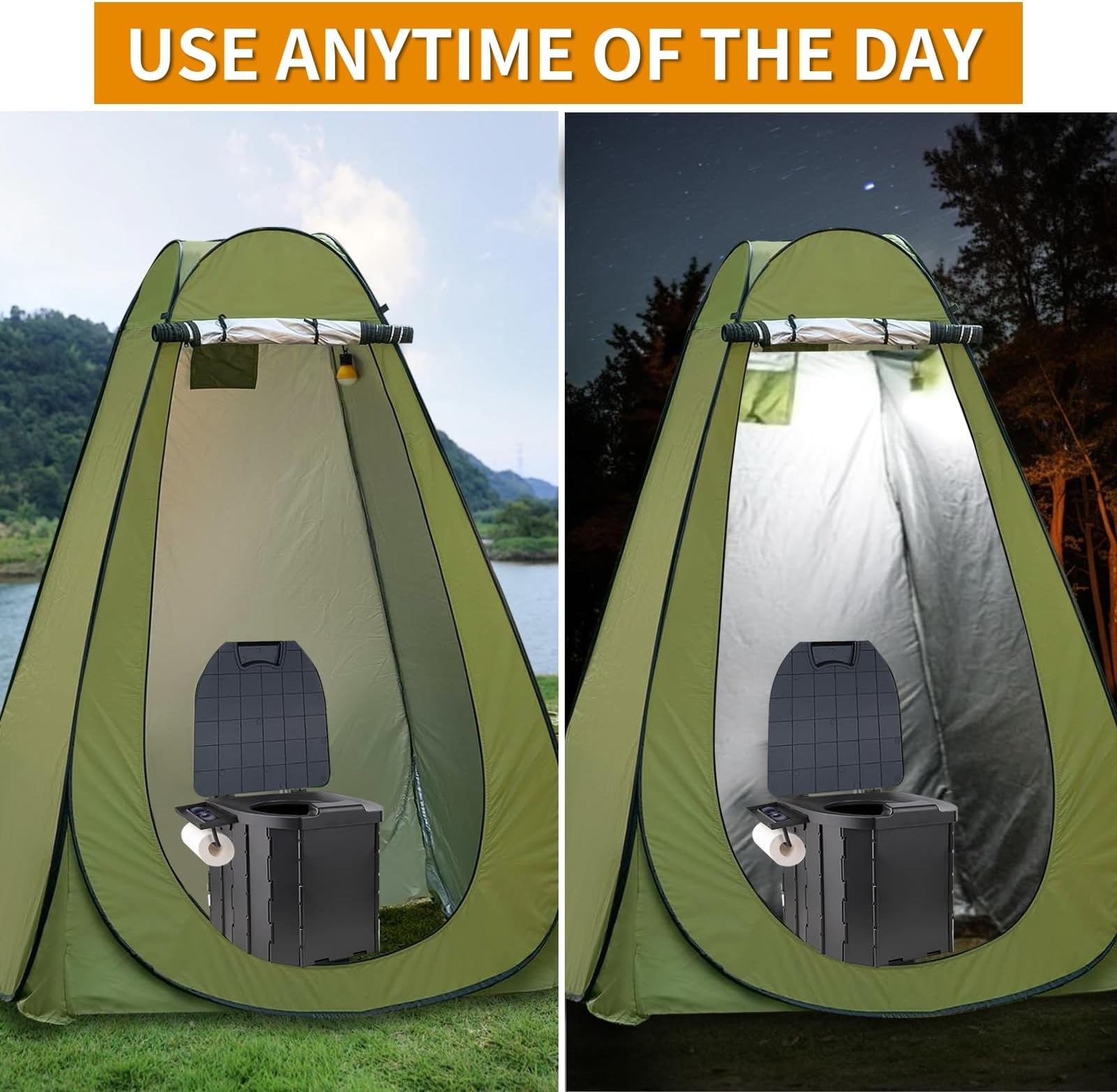 Portable Toilet Kit, Larger Size Portable Camping Toilet with Pop-Up Privacy …