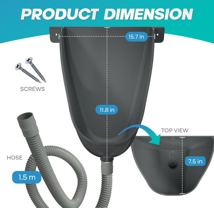 Waterless Outside Toilet Urinal With Hose Urine Diverter Urinal For Men Bathroom