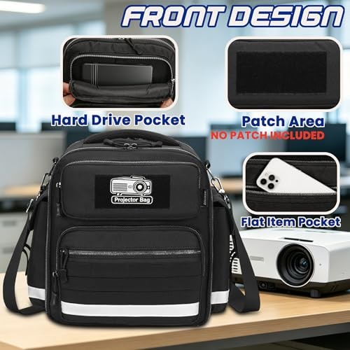 Projector Case with Projector Screen and 13 Inch Laptop Section, Portable