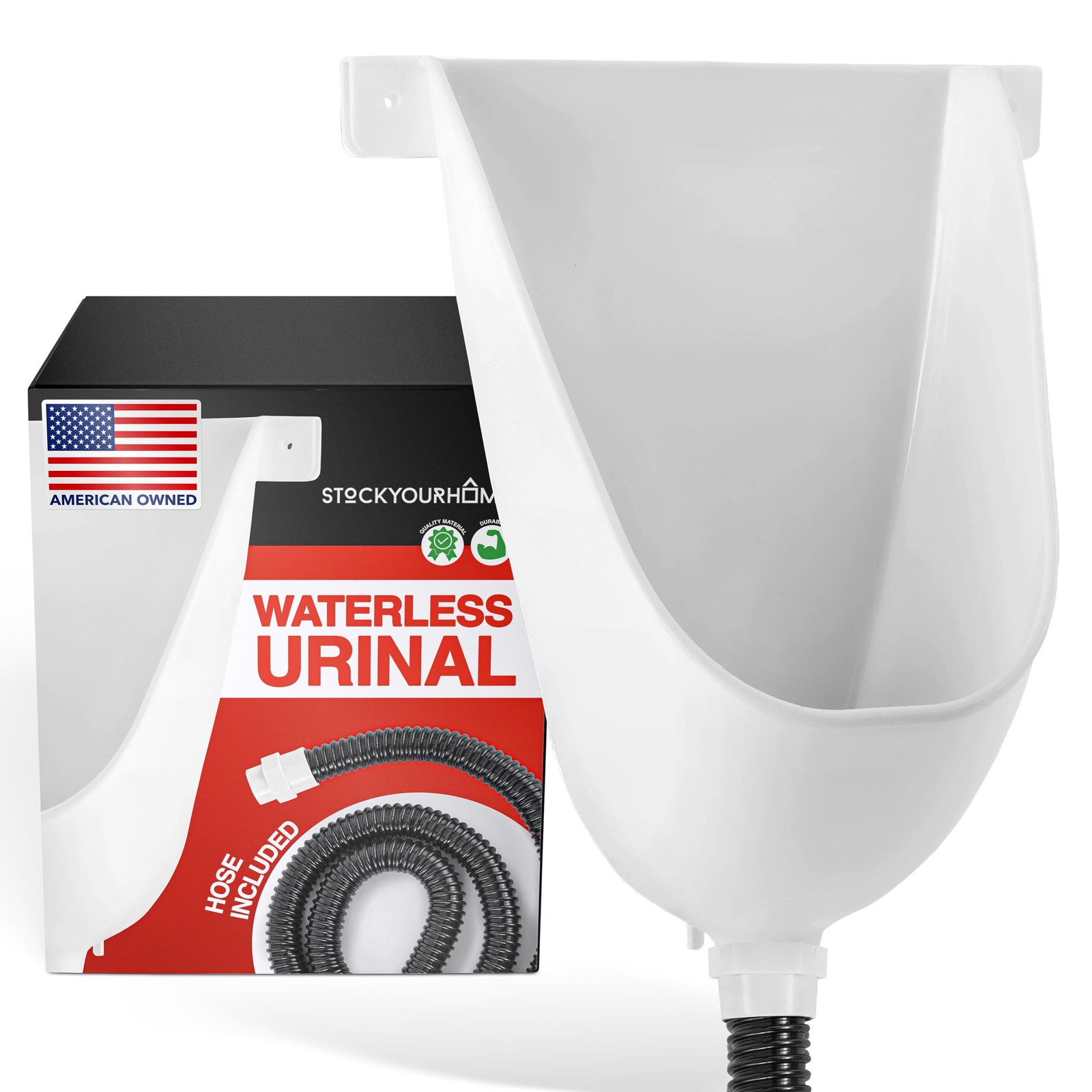 Stock Your Home Waterless Urinal for Men (White), Plastic Urinals for Men’S