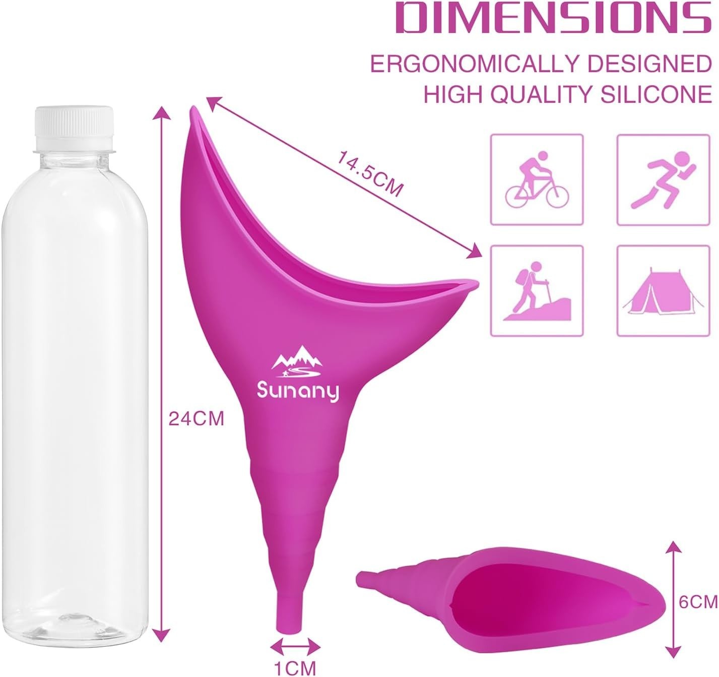 Portable Female Urinal with Silicone Funnel for Travel – Hygienic & Discreet
