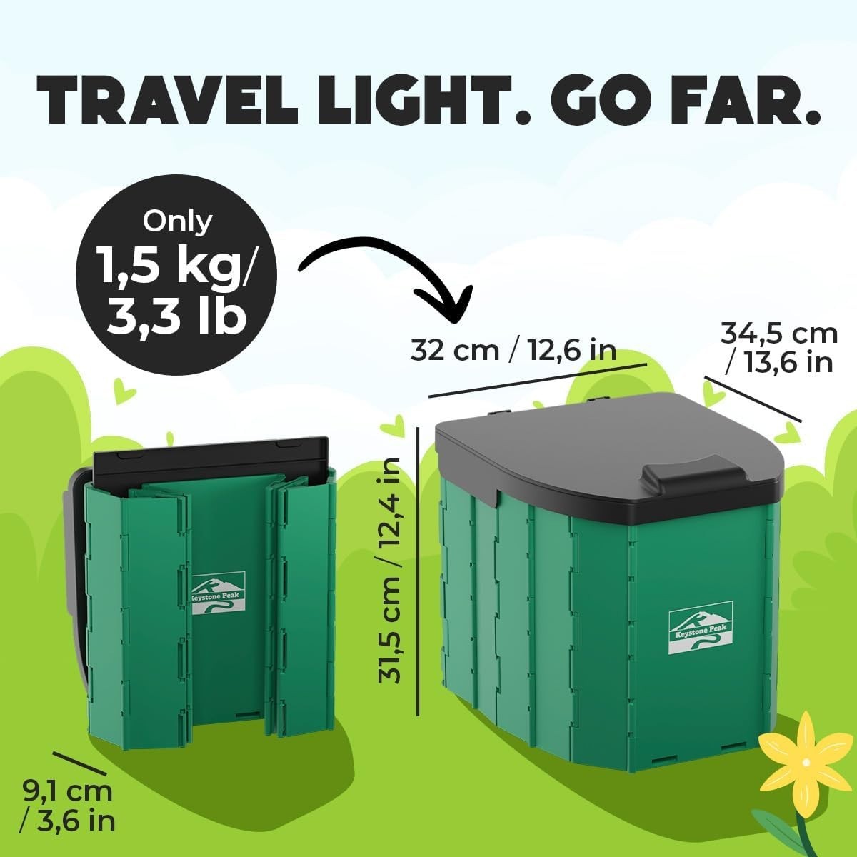 Portable Camping Toilet – Foldable Travel Potty for Comfort Anywhere (440 lbs)