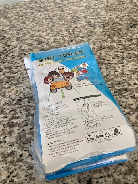 Mini Toilet Disposable urinal bags (20) – camping, road trips, sports events +