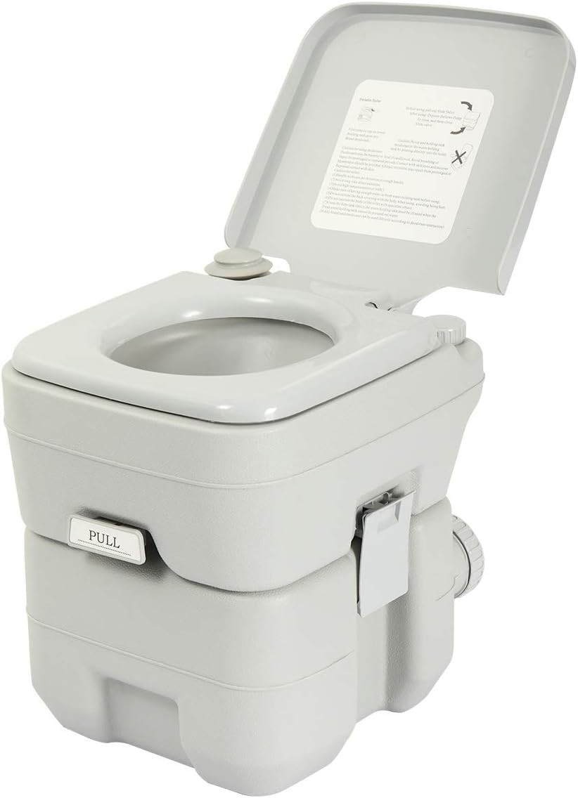 5.3 Gallon Porta Potty Travel Portable Camping Toilet for RV, Boating, Road Trip