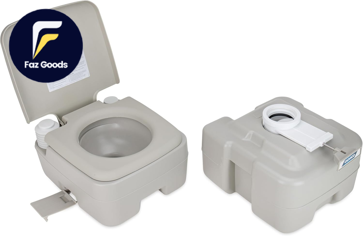 5.3-Gallon Portable Toilet – Features Detachable Holding Tank W/Sealing Slide Va