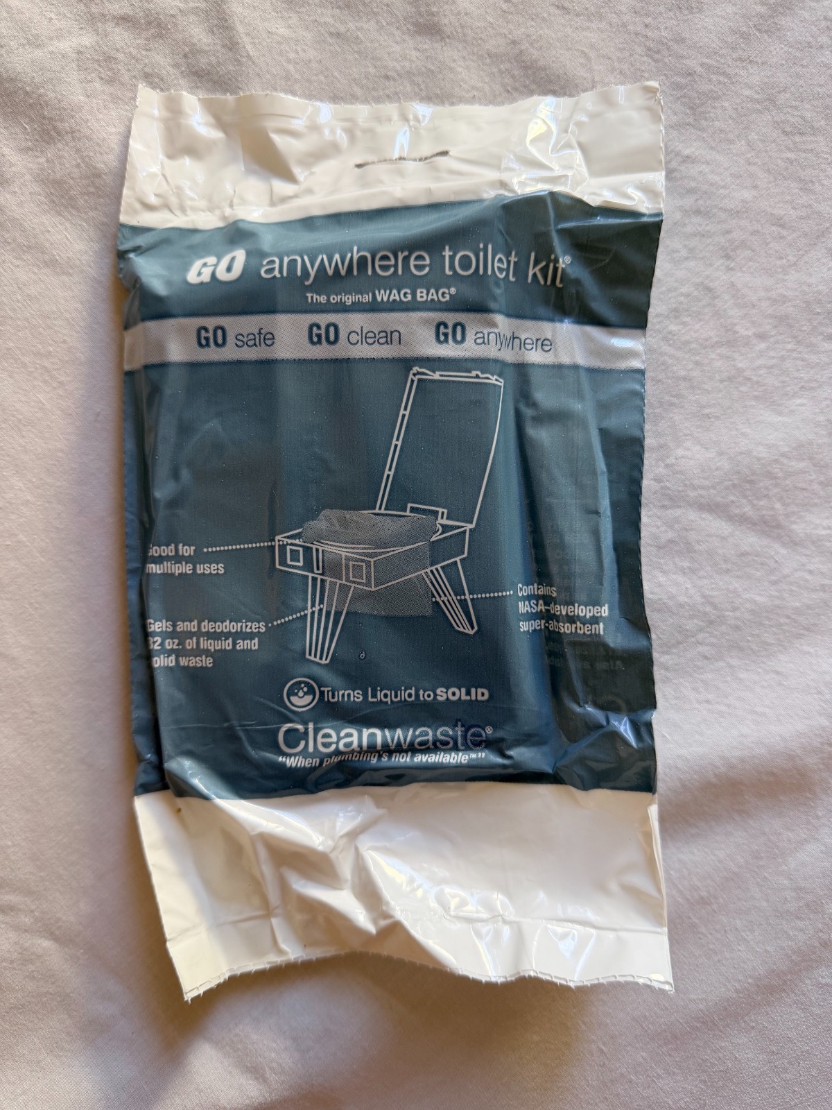 Cleanwaste GO Anywhere Toilet Kit WAG Bag Portable Camping Emergency Toilet