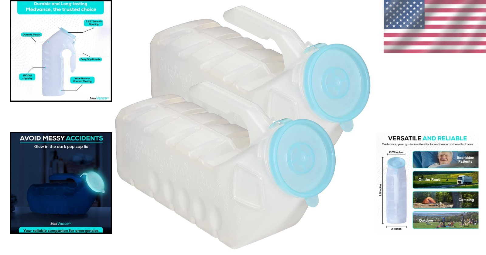 Durable 1000ml Pee Bottles for Men – Ergonomic & Easy-Grip Portable Urinals