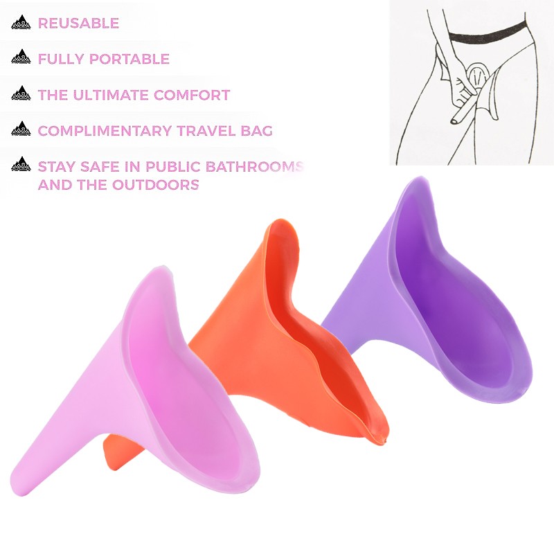 3PCS Reusable Female Urinal Funnel – Compact & Portable Pee Device for Adventure