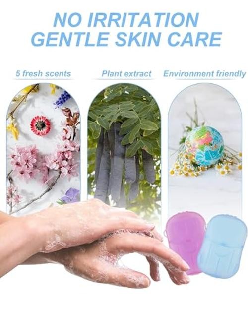 5 Boxes Hand Cleaner Fragrance Mini Color Soap Paper-100 Sheets Colorful