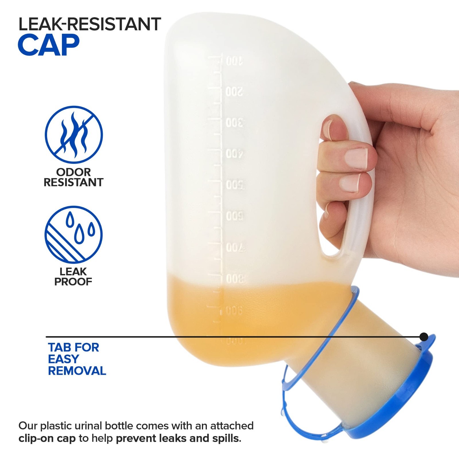 Portable Urinal Bottle 2 Pack – 32 Oz Female & Male Urination Device for Travel,