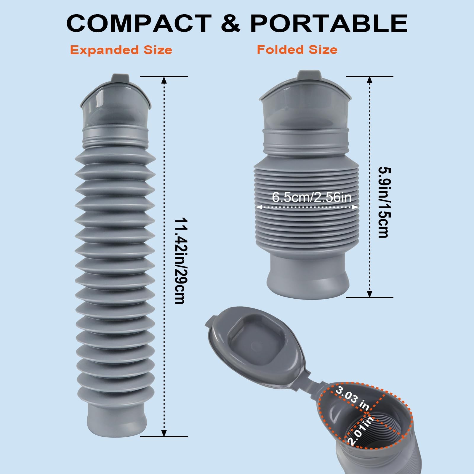 Portable Urinal Men Women Collapsible 750ML Urine Bottle Travel Camping Car