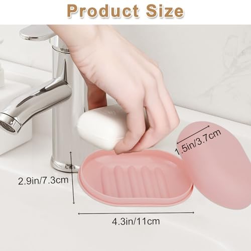 4Pcs Bar Soap Holder, IEMIEBSHA Leakproof Portable Travel Soap Dish Case with