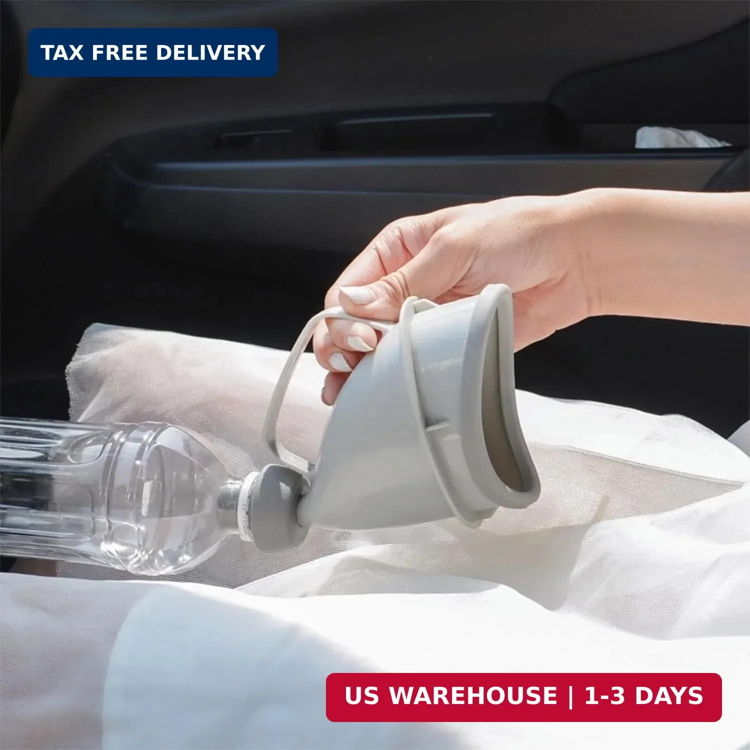 Portable Urination Device, Unisex Travel Emergency Toilet with Tube and Handle,