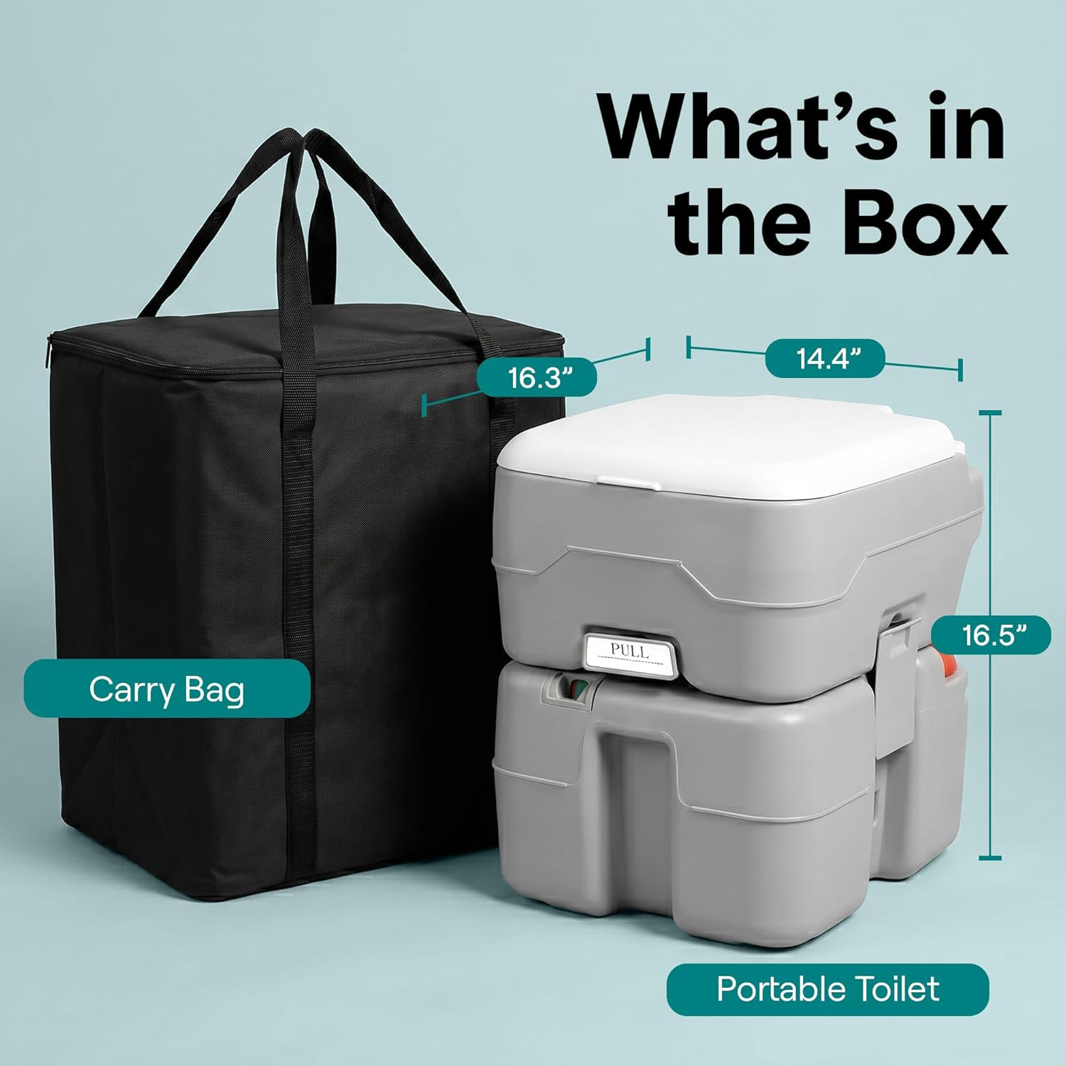 5.2 Gal Portable Camping Toilet for Adults, 100+ Flushes, Porta Potty Camp Toile