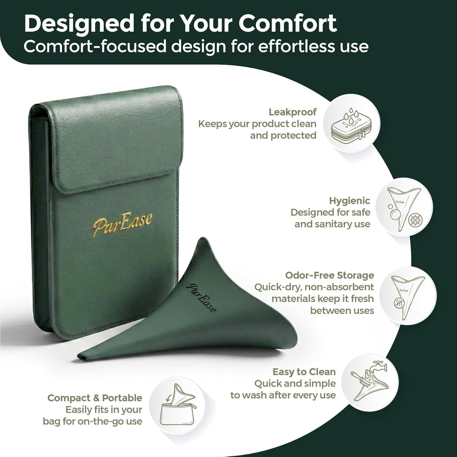 Female Urination Device for Women – Portable Urinal for Women with Travel Case,
