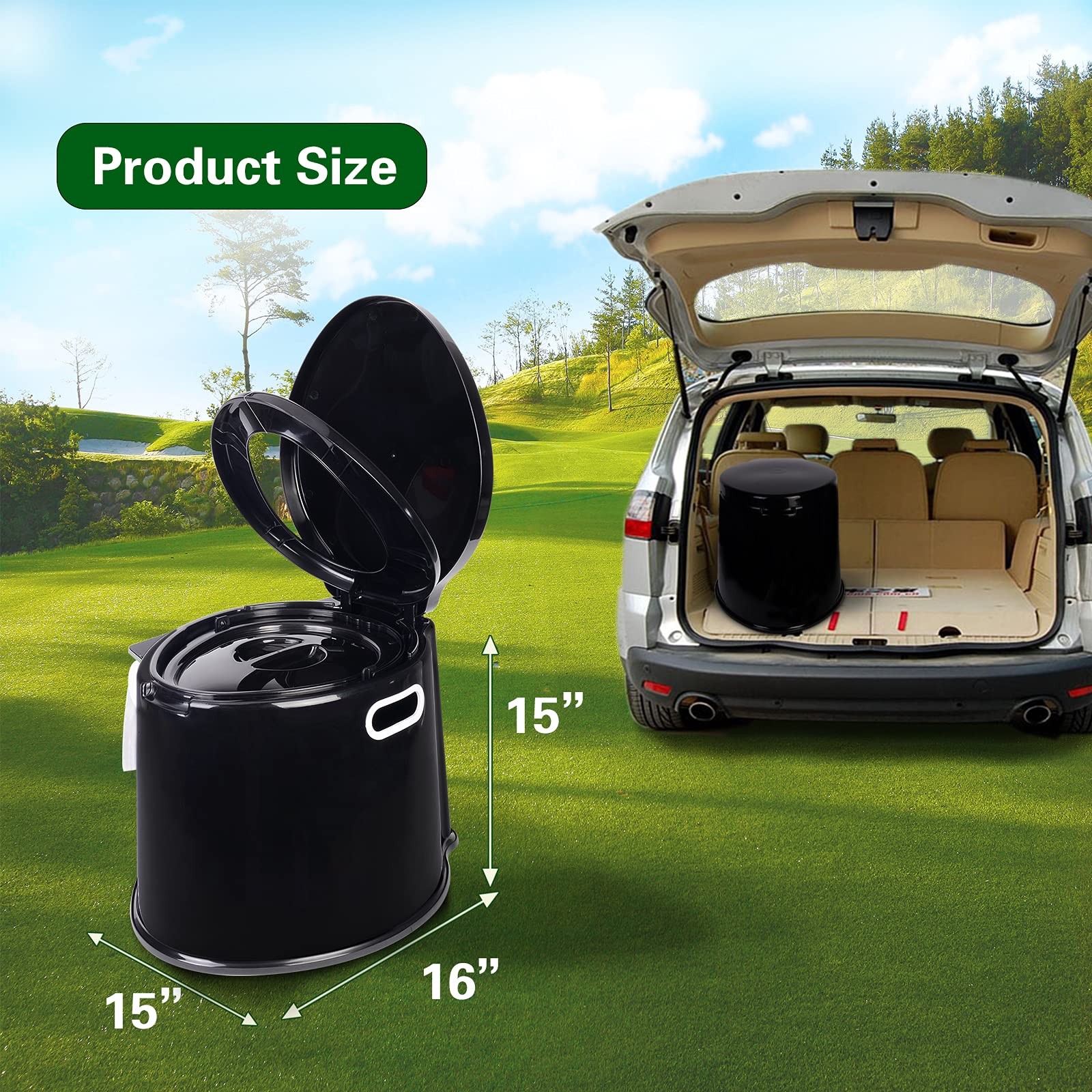 Axidou Portable toilet, adult and child toilet, 5.3 gallon mobile toilet buck…