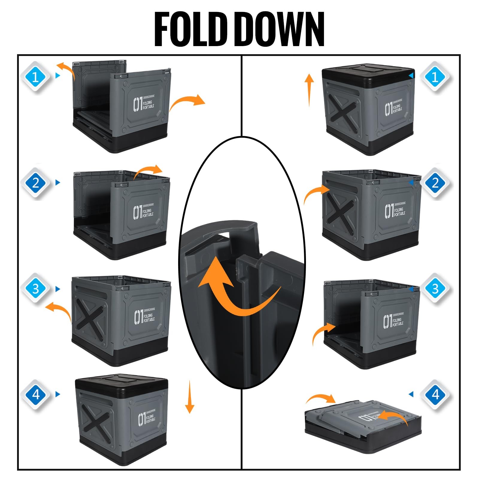 Portable Toilet for Adults, Collapsible Travel Toilet for Camping, Car, Boat & E