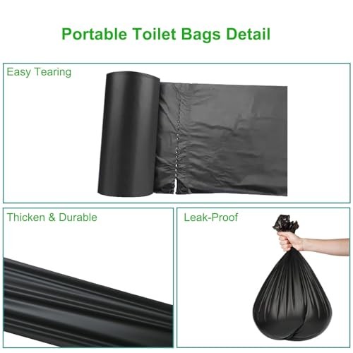 80 PCS Portable Toilet Bags for Camping, Biodegradable Porta Potty 80 Count