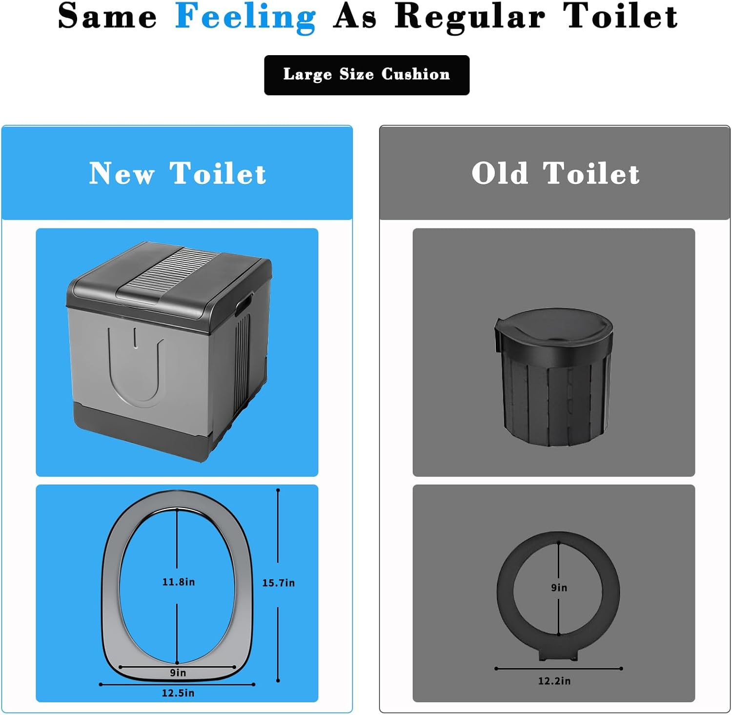 Large Portable Toilet for Camping & Travel with 20 Garbage Bags Included