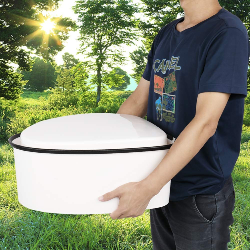 VINGLI Portable Toilet | Indoor Outdoor Commode w/Detachable Inner White