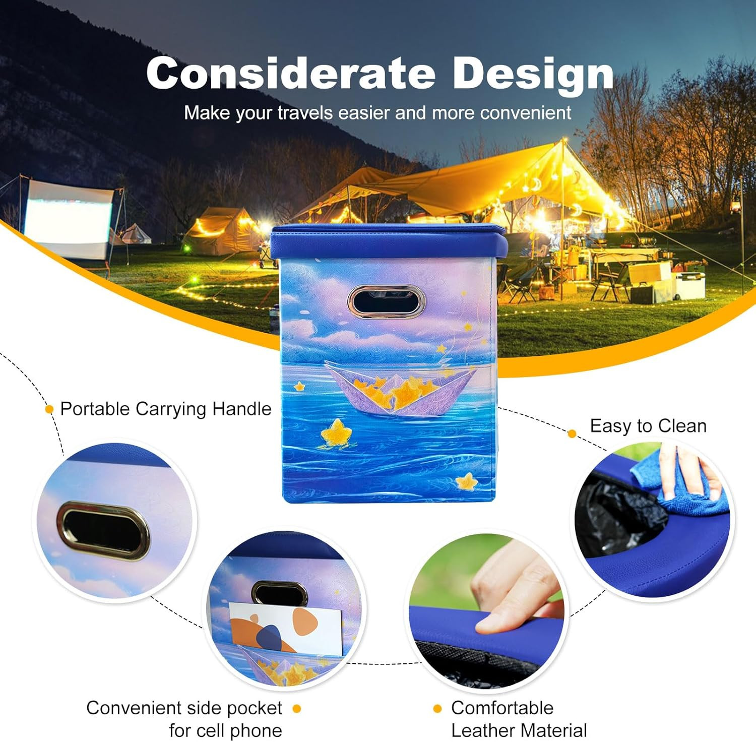 Upgrade XL Portable Toilet for Adults, Extra Large Portable Travel Floding Toile