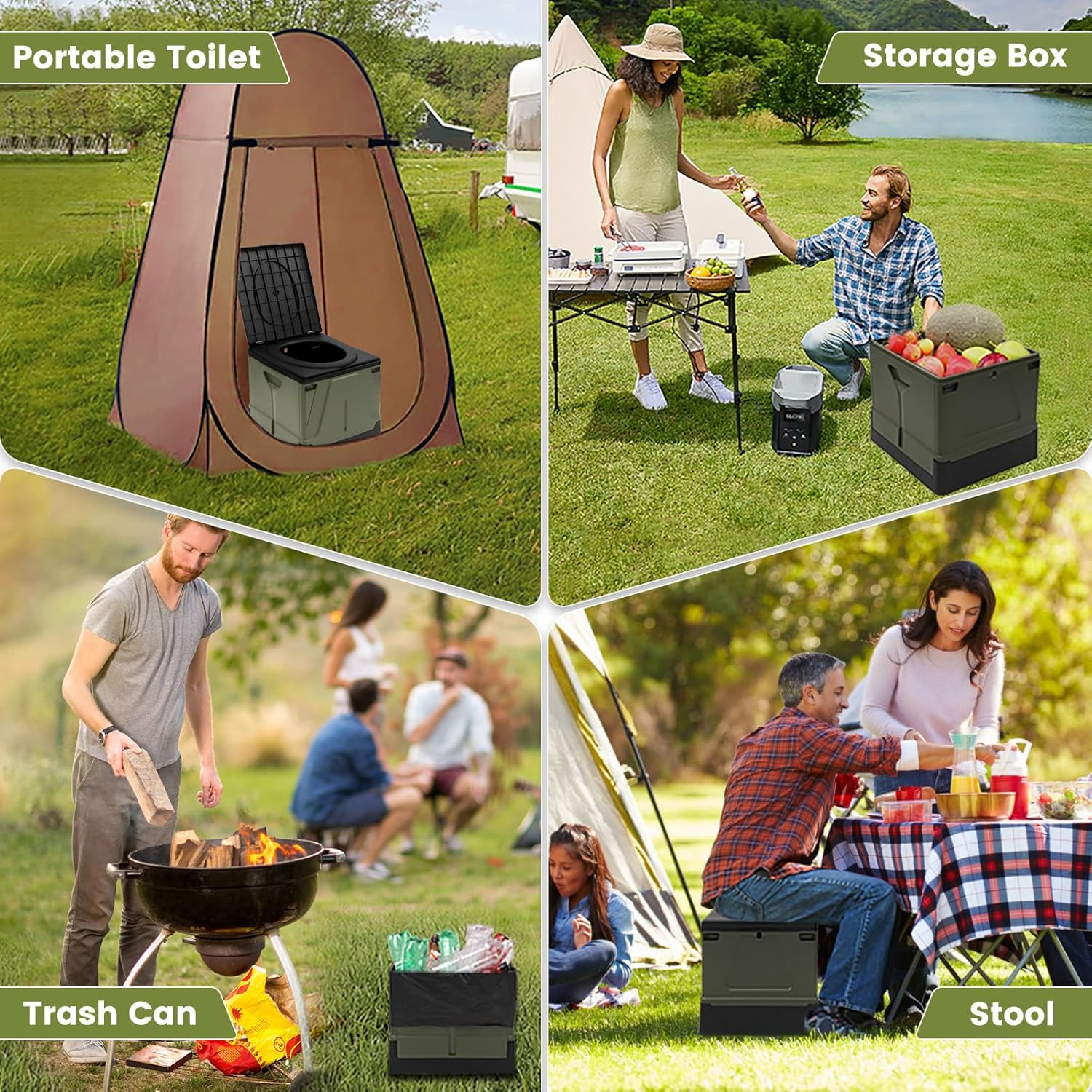 PORMYTRIP Portable Foldable Toilet for Camping, Travel, and Home Use