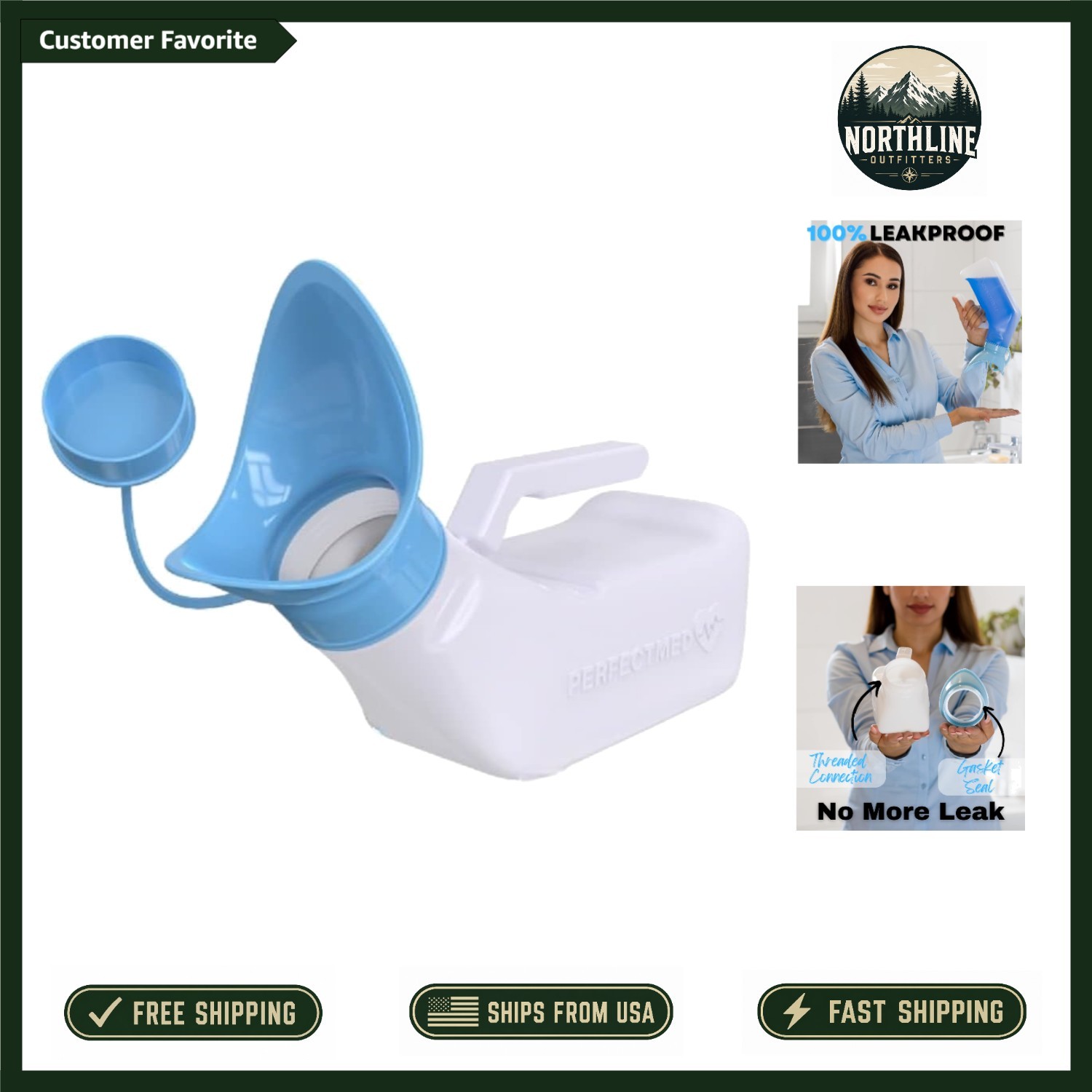 Leakproof Female Urination Device – 32 oz Contoured Urinal for Women on the Go