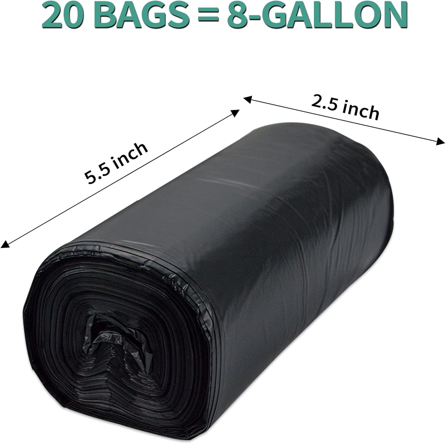 80/60/20 Portable Camping Toilet Bags 100% Compostable 8 Gallon Use with 5 Gallo