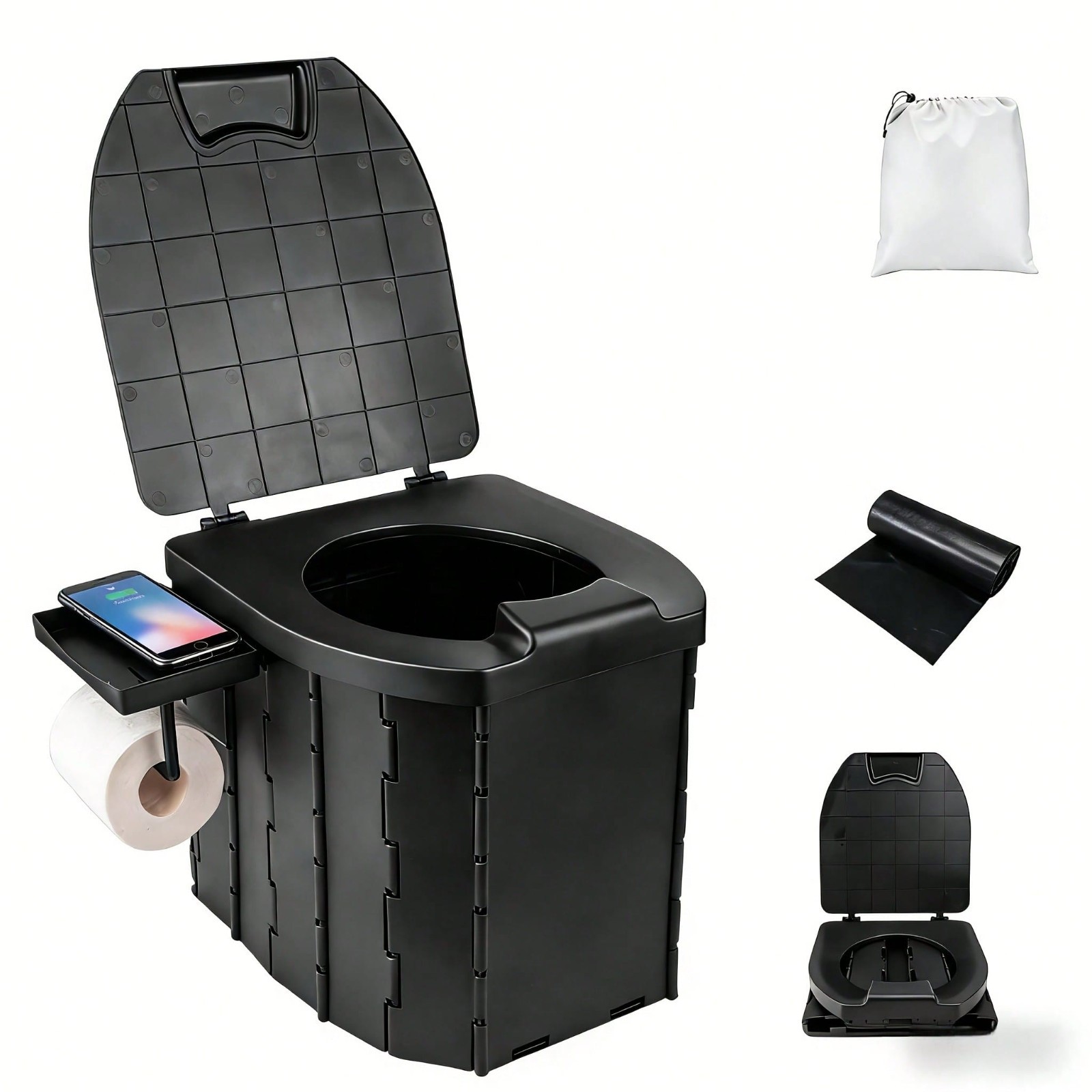 vNew Cepasei Portable Camping Toilet Foldable Travel Commode Outdoor RV Gear