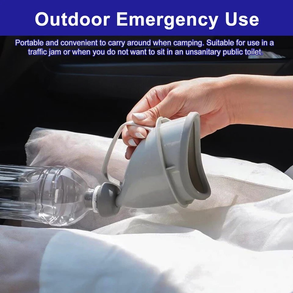 2X Unisex Portable Potty Pee Funnel Adult Emergency Urinal Device Outdoor Toilet
