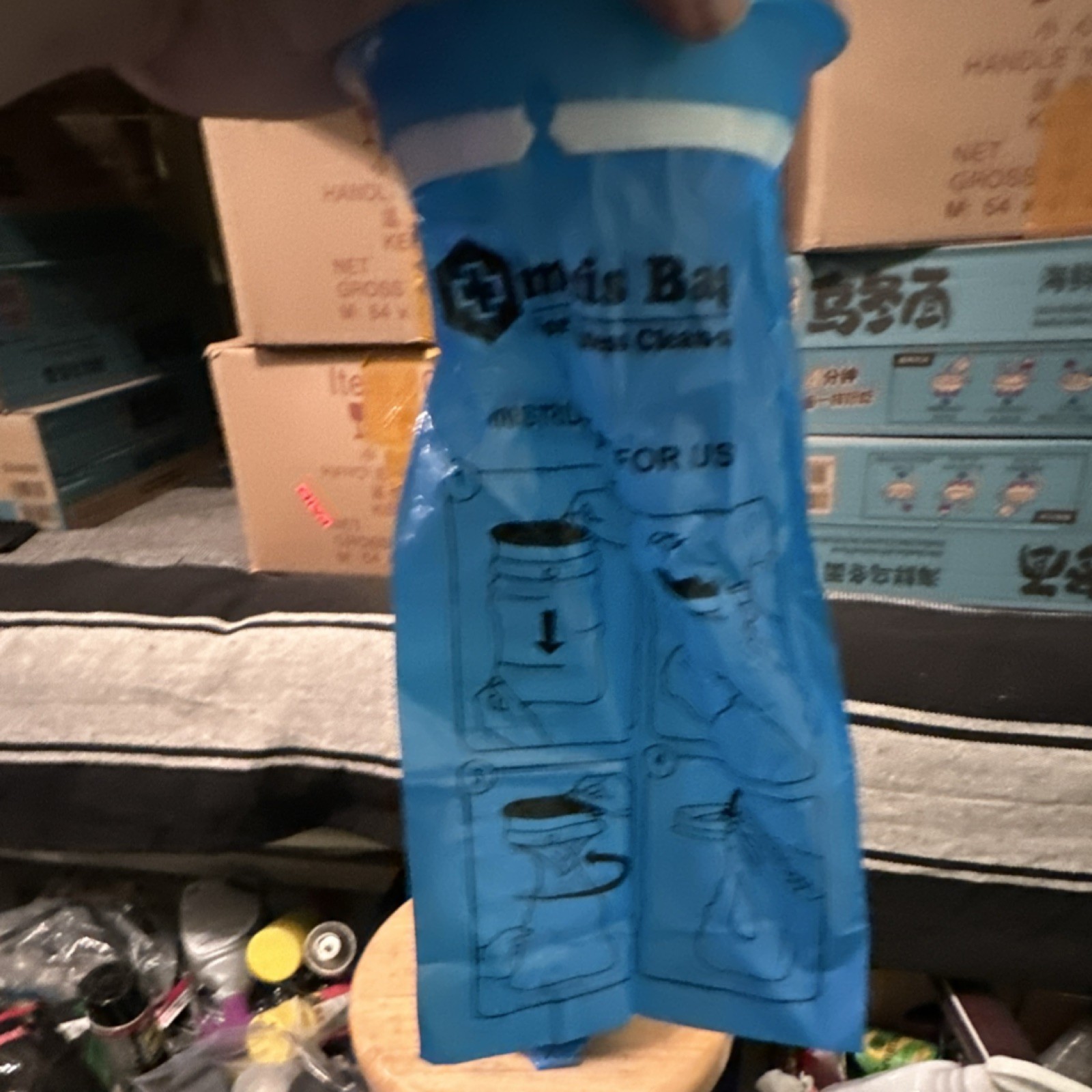 Mis Bag Disposable Portable Camping Toilet Bags Blue Plastic