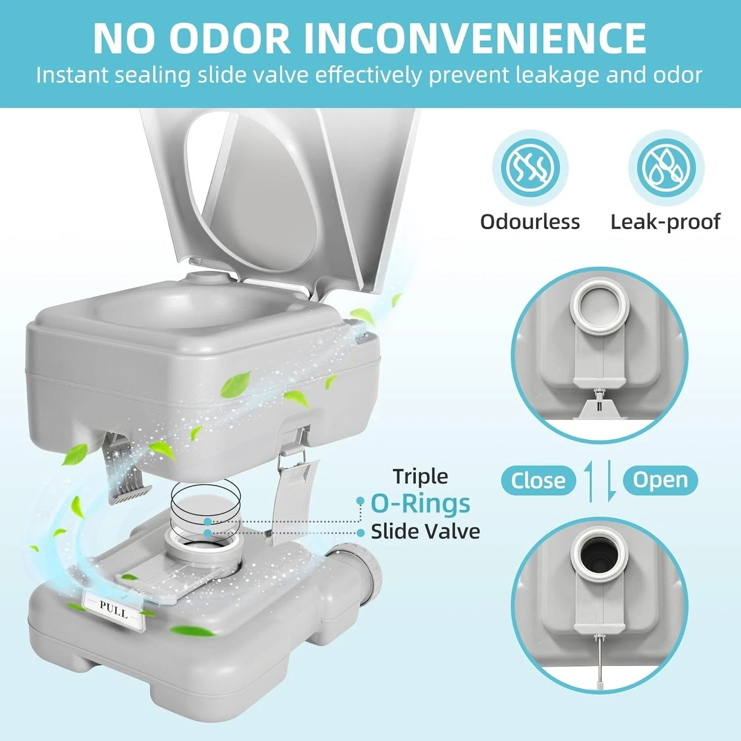 Portable Camping Toilet, RV Travel composting toilet with 20L Detachab