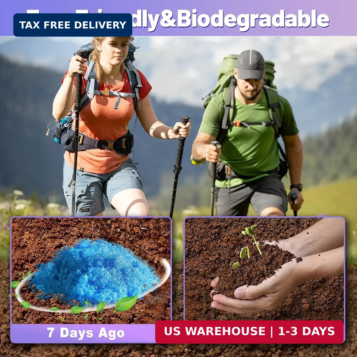 Portable Toilet Gel, Poo Powder for Portable Toilet, Camping Toilet Gel, Pee Pow