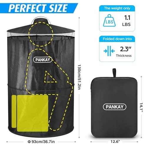Pop Up Privacy Tent, Portable Outdoor Camping Bathroom Toilet Tent, Black