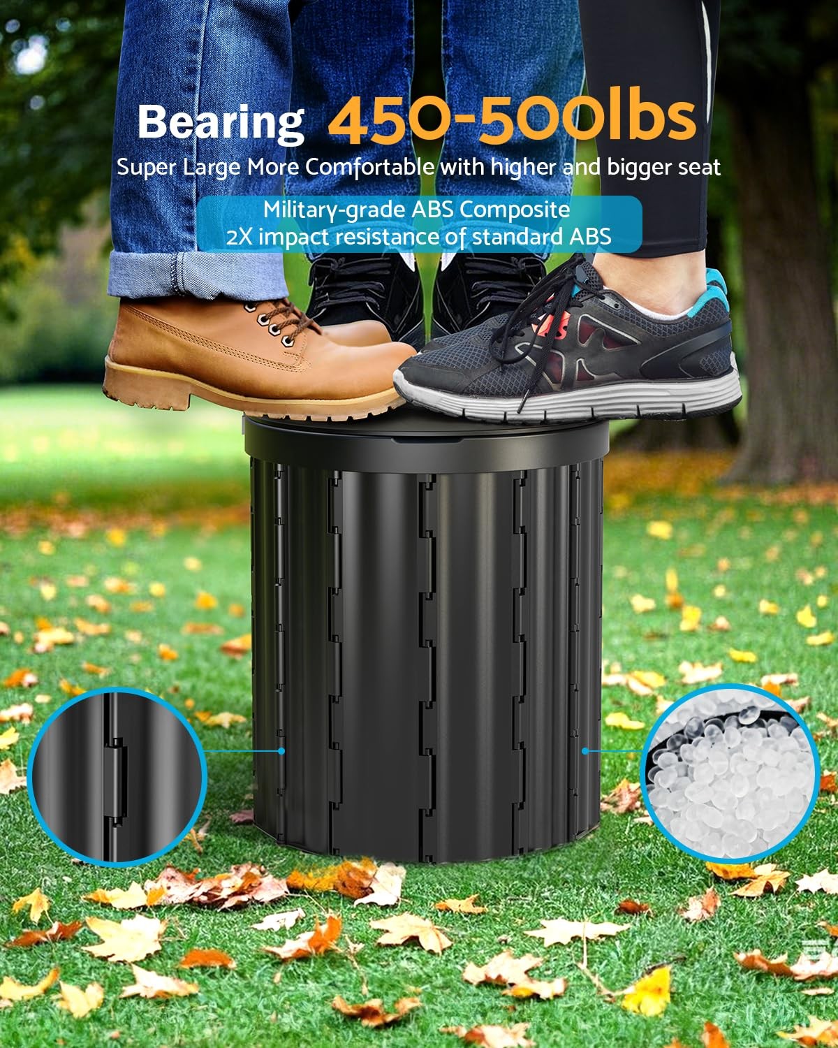 Portable Toilet, Upgraded 15” toilet With Removable Paper Holder, Camping To…