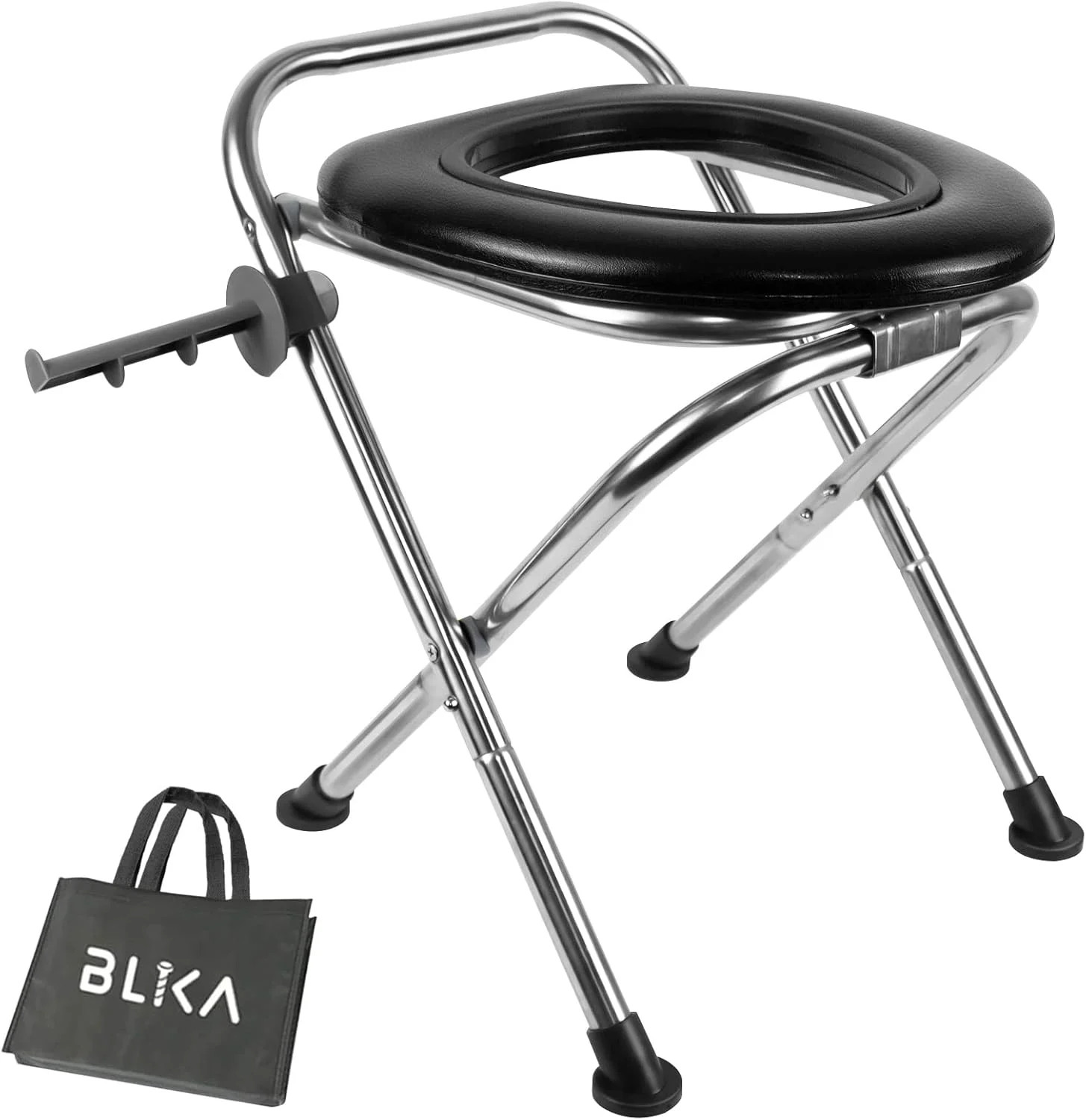 BLIKA Portable Toilet for Camping, 350LBS Stainless Steel Foldable Camp Travel T